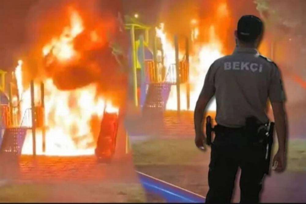 Bingöl'de park ateşe verildi