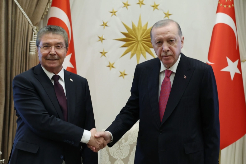 Cumhurbaşkanı Erdoğan, KKTC Başbakanı &Uuml;stel&rsquo;i kabul etti
