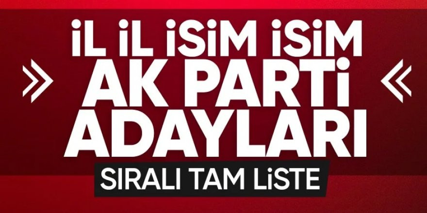 İl il AK Parti'nin adayları 