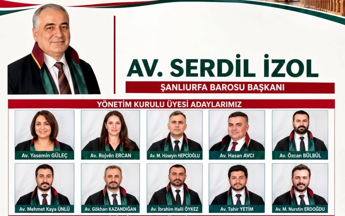 Şanlıurfa Barosu&rsquo;nun Yeni Başkanı Av. Serdil İzol Oldu