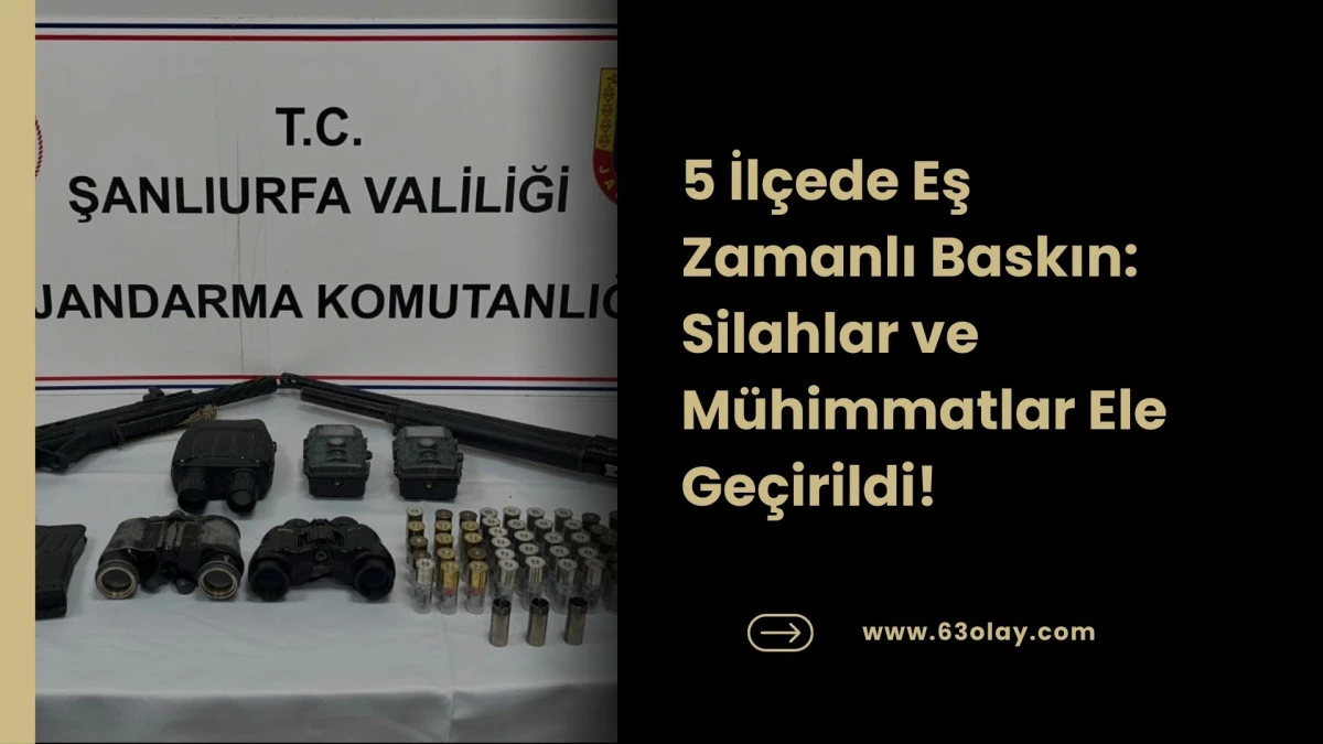 Şanlıurfa&rsquo;da 5 İl&ccedil;ede Silah Operasyonu: &Ccedil;ok Sayıda M&uuml;himmat Ele Ge&ccedil;irildi