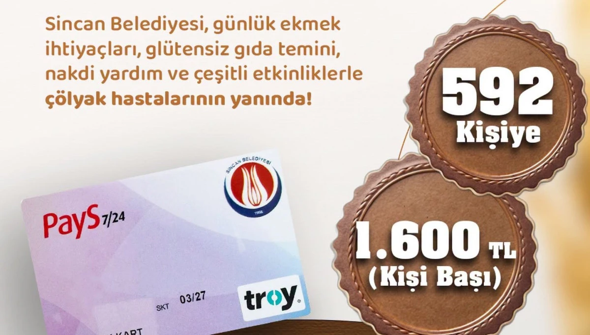 Sincan Belediyesi&rsquo;nden &Ccedil;&ouml;lyak Hastalarına B&uuml;y&uuml;k Destek: Hem Ekmek Hem Nakdi Yardım!