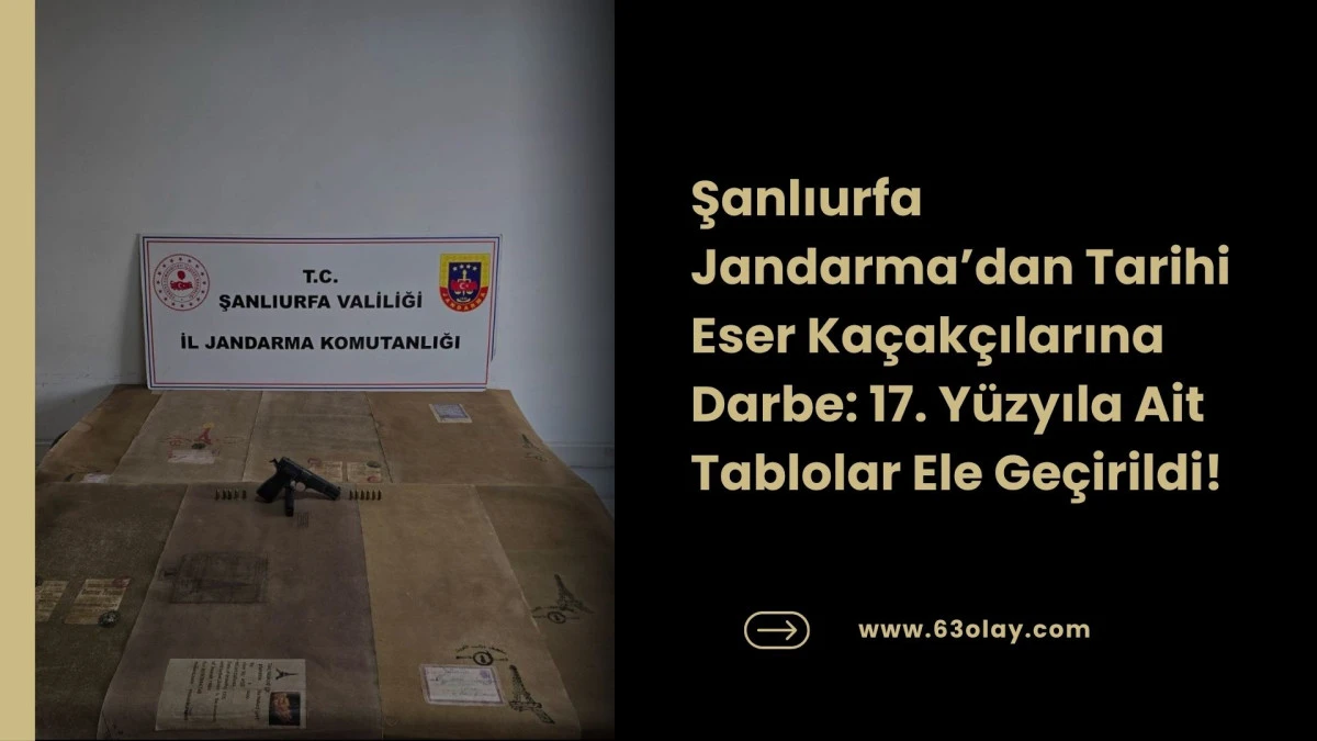 Tarihi Eser Operasyonu: 17. Y&uuml;zyıl Sanatı Jandarma Takibine Takıldı