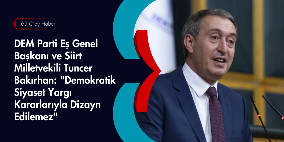 Tuncer Bakırhan: Cumhuriyeti Eşit Yurttaşlık ve Demokrasiyle Buluşturacağız